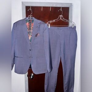 Ted Baker Lilac color wool Suit Stylish Blazer and Trousers Set 40R/32R